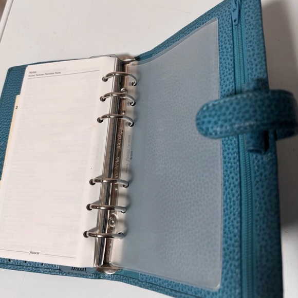 Filofax Personal Size Finsbury Organizer Diary Blue Leather, perfect condition - Picture 7 of 7